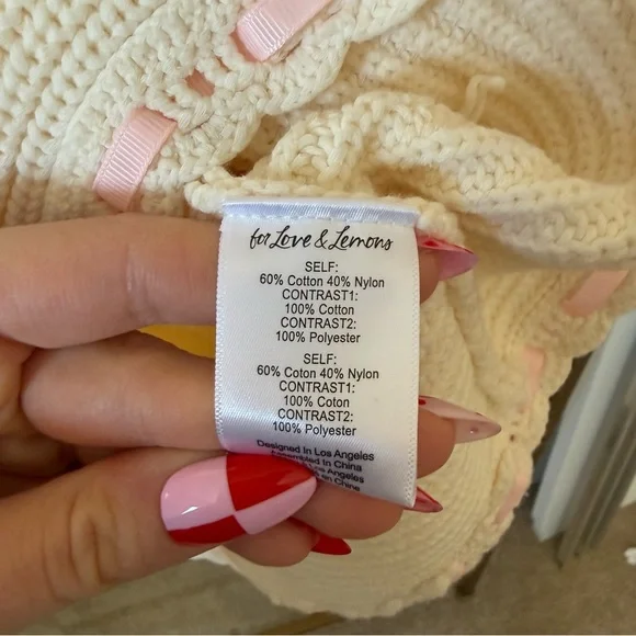 🆕Cream For Love And Lemons Olina Crochet Mini Dress Sz Medium - Picture 10 of 10